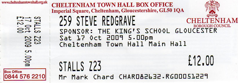 Steve Redgrave Ticket